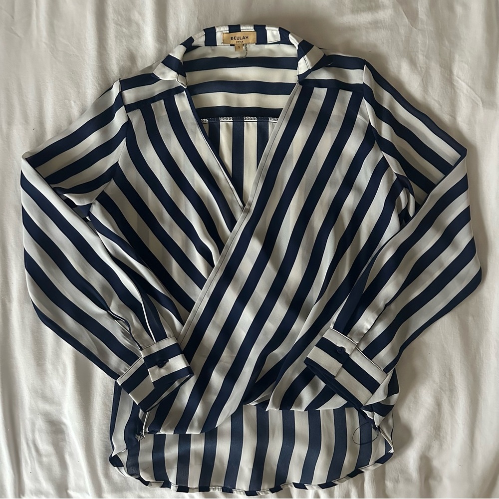 Beulah Striped Button Down Blouse - image 2